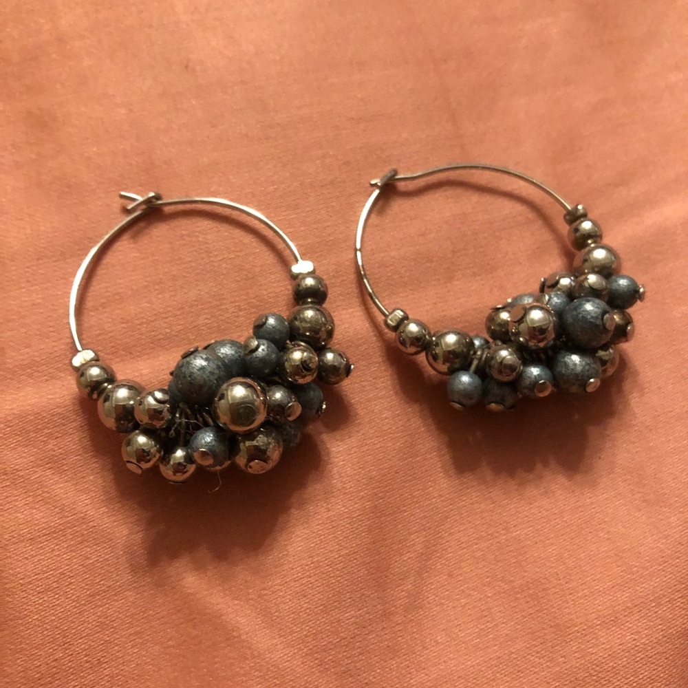 🌵Anthro Vintage Sterling Silver Hoop Earrings💕